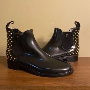 Ted Baker Black Studded Rain Booties